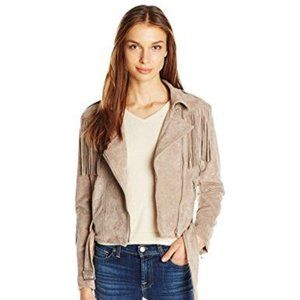 MOON RIVER by Anthropologie | Tan Suede Fringe Cowgirl Jacket